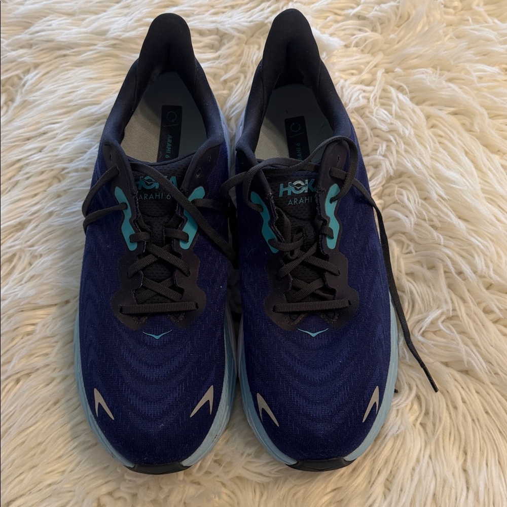 Hoka Men's Blue and White Athletic Shoes size 13D very good condition see photos - Picture 4 of 12